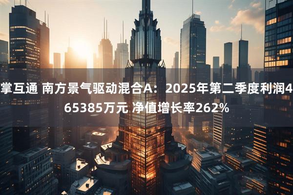 掌互通 南方景气驱动混合A：2025年第二季度利润465385万元 净值增长率262%